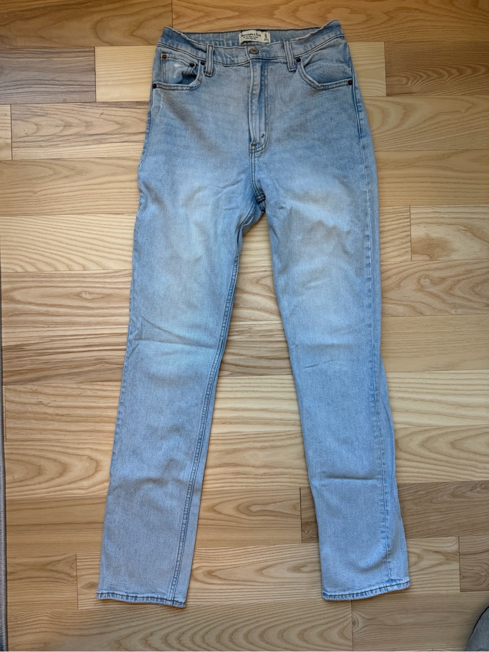 Abercrombie & Fitch Light Blue High-Rise Straight Leg Women’s Jeans